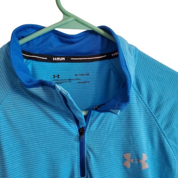 Under Armour HeatGear Run Quarter Zip Long Sleeve Pullover XL Light Blue - Picture 3 of 15